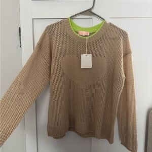 Lisa Todd Tan and Green Knit Sweater